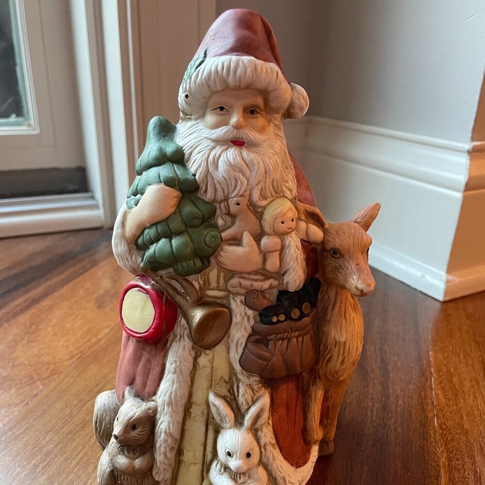 Vintage Porcelain Santa Musical Figurine